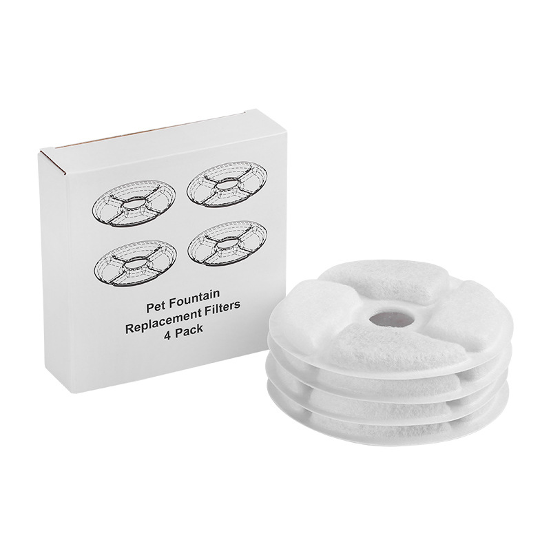 Factory spot small flower filter pet supplies round pet cat water dispenser activated carbon filter accessories
