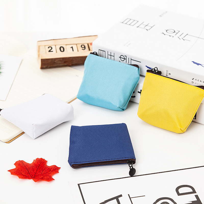 Solid color canvas coin purse to figure printing small wallet coin purse simple logo printing practical advertising gifts gifts
