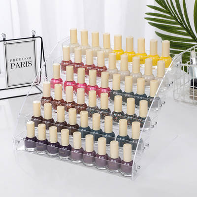 Transparent Nail Polish Display Rack Acrylic Plastic Transparent Rack Nail Art Shop Display Rack Nail Polish Gel Cosmetic Storage Rack