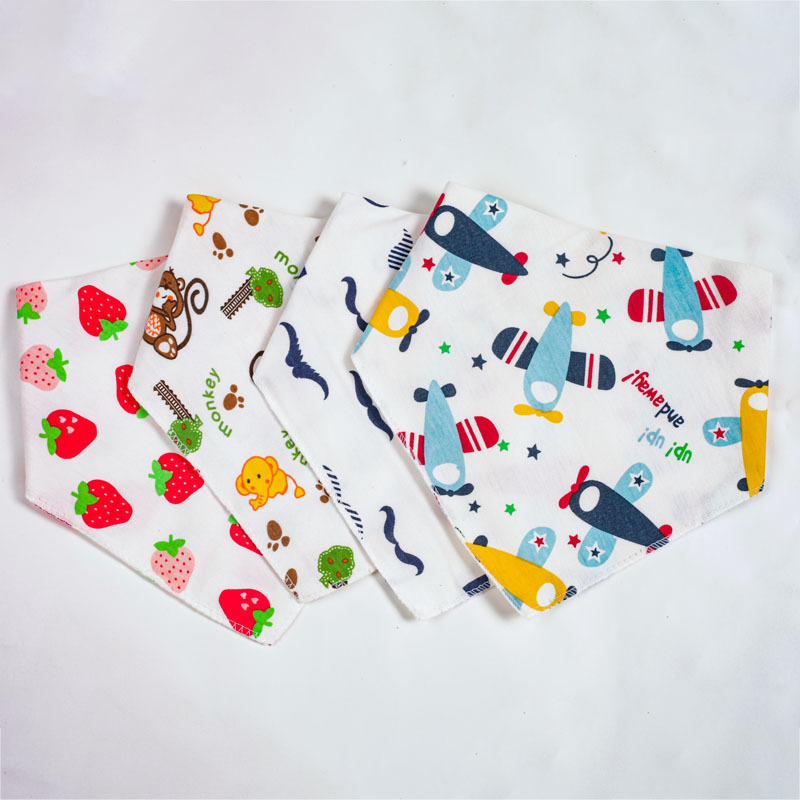 Baby Slip Towel Baby Triangle Towel Double Snap Newborn Children's Headscarf Bib Scarf Spring Summer Four Seasons
