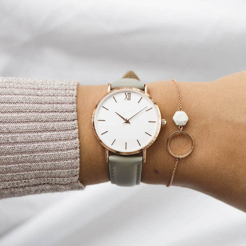 AliExpress Explosions watch Simple Casual Roman Scale Women's watch No LOGO Belt Fashion watch Women