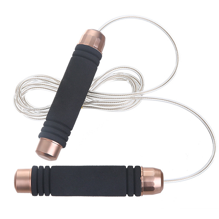 Amazon Explosions Weight Rope Skipping Steel Wire Fitness Yoga Bearing Training Competition Golden Head Rope Skipping Factory Outlet