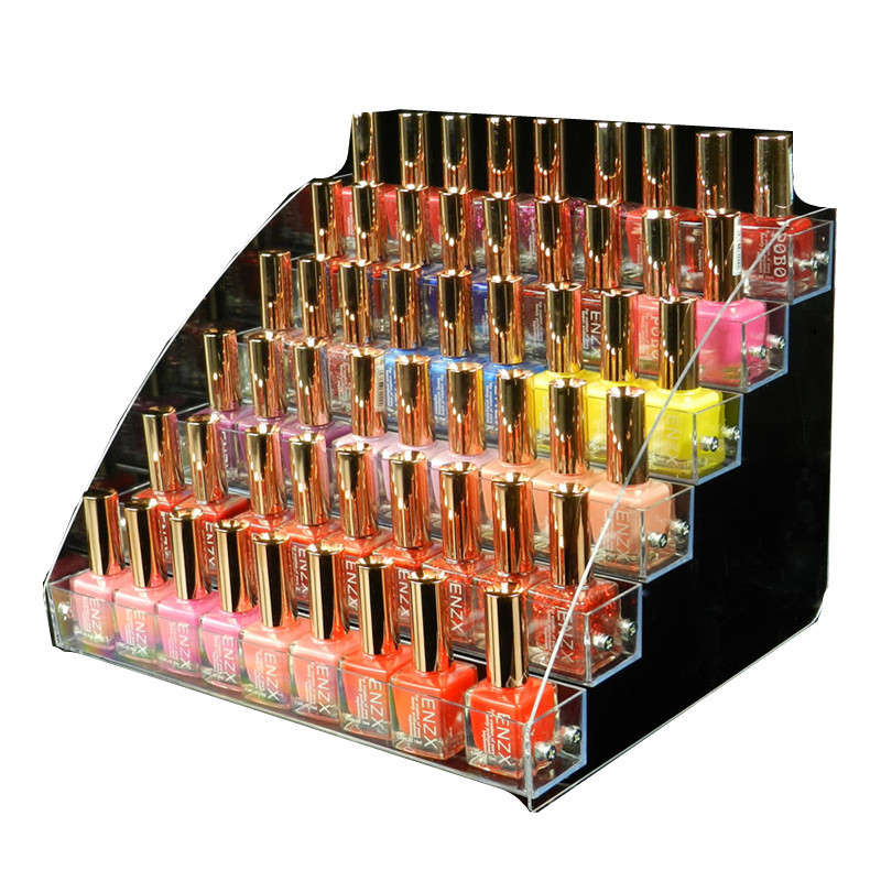 Nail Polish display rack transparent acrylic nail shop display rack multi-layer trapezoidal cosmetic lipstick storage rack