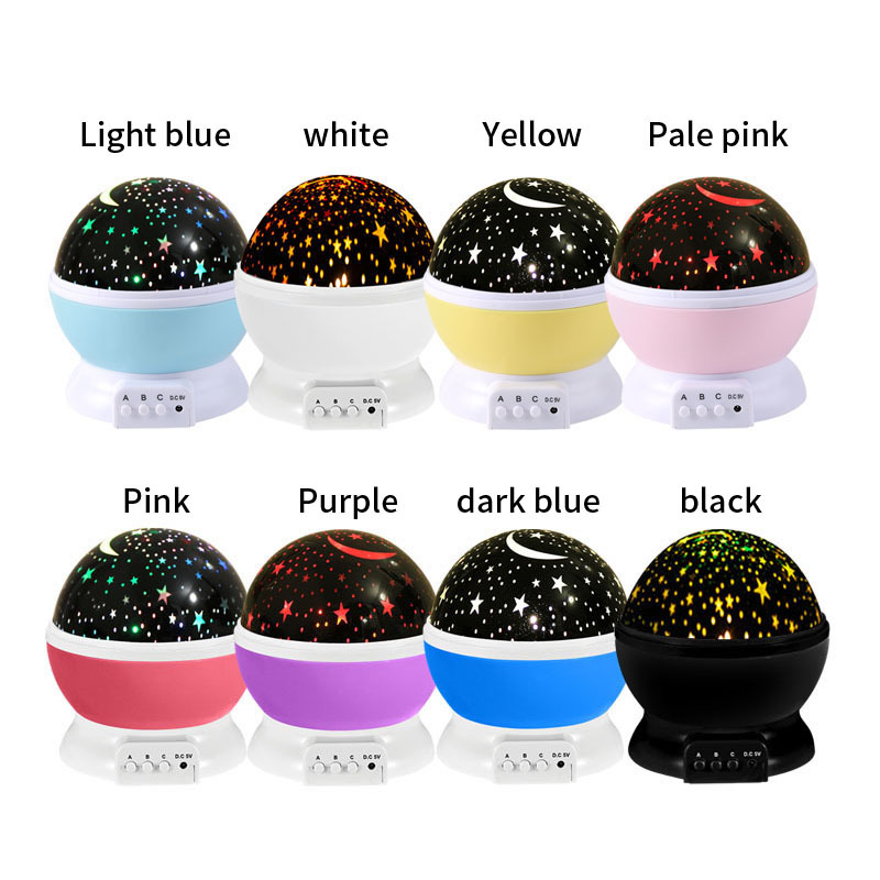 Starlight Projection Lamp Ball-shaped Rotation LED Romantic Full Sky Atmosphere Starlight Lamp Stars Moon Projector Amazon 