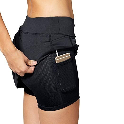 European and American explosions summer women's solid color fake two-piece pocket high waist leggings skirt pants large size factory outlet