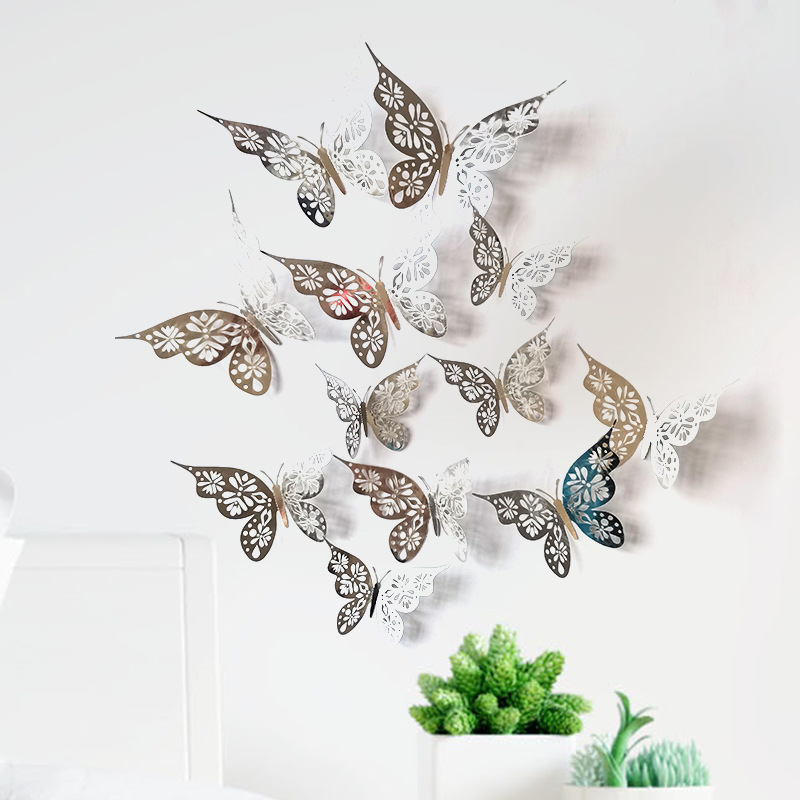 3D镂空蝴蝶外贸亚马逊装饰节庆派对布置卡纸蝴蝶镂空波西米亚LK04
