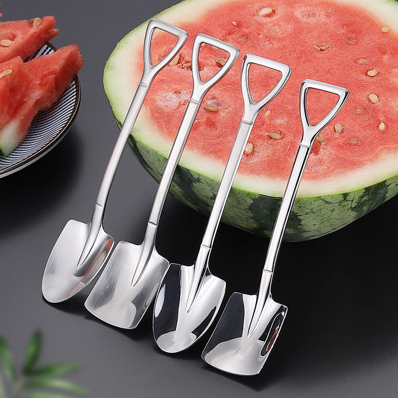 410 stainless steel shovel spoon shovel engineer flat tip shovel spoon dessert spoon ice cream ice cream spoon watermelon shovel spoon