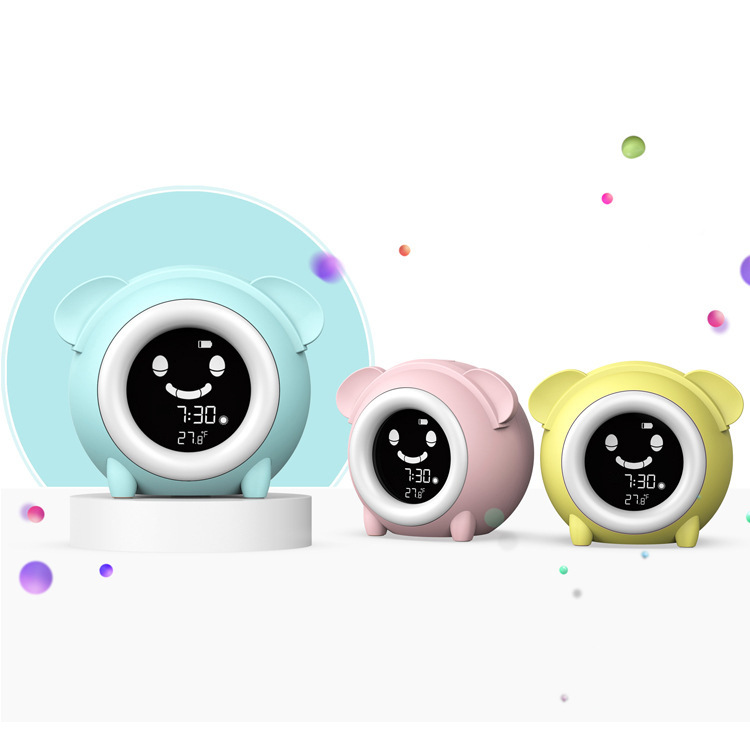 Cross-border creative cartoon dog children's sleep student bedroom bedside electronic desk clock with LED light wake-up alarm clock