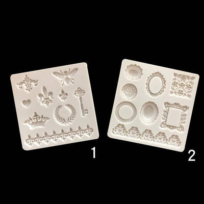 Flip Sugar Silicone Mold Dry Pace Drop Mold European Style Dress Up Gem Totem Pattern Edge Cake Decoration Mold