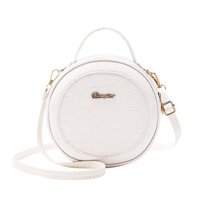 Foreign Trade Women's Bag 2022 Summer and Autumn New Korean Style Trendy Crocodile Pattern Small Round Bag Single Shoulder Crossbody Portable Women's Bag