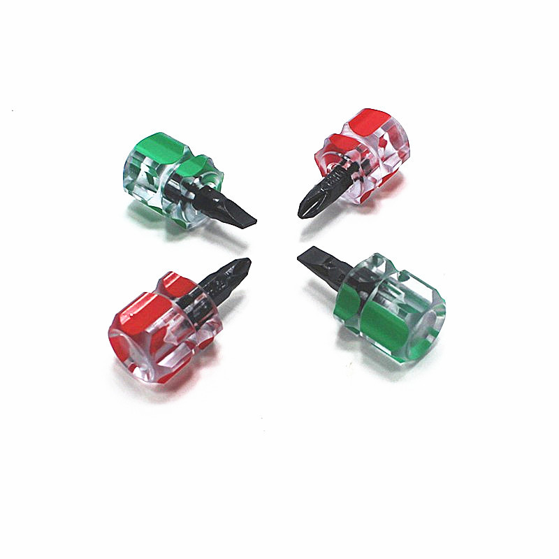 Manufacturers supply tools 6mm Mini Cross flat screwdriver ultra short handle piercing screwdriver micro dual-purpose magnetic