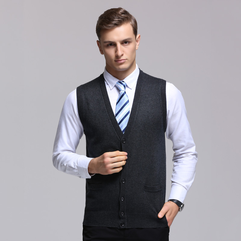 Men's Knitted Cardigan Korean Style Youth Fashion Sleeveless Men's Cardigan Vest Coat Casual Trendy Sweater for Men