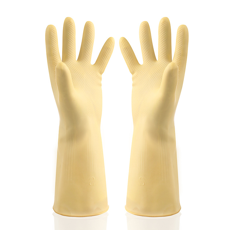 Washing Gloves Women's Thickened Beef Tendon Latex Rubber Plastic Household Durable Waterproof Rubber Labor Protection Cleaning Clothes