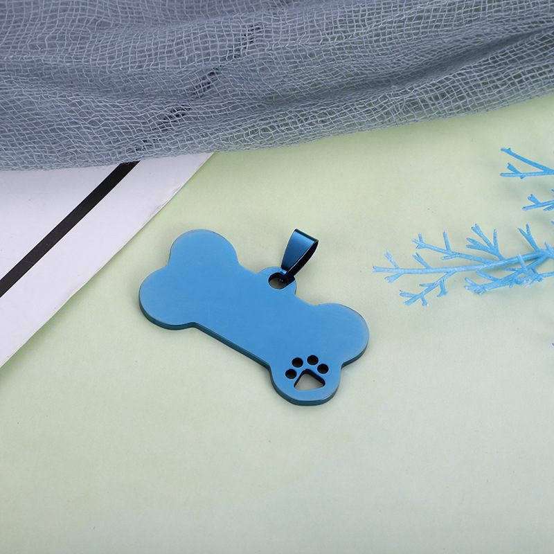 Cross-border stainless steel pet dog brand titanium steel dog identity plate metal pet nameplate anti-lost laser plate wholesale