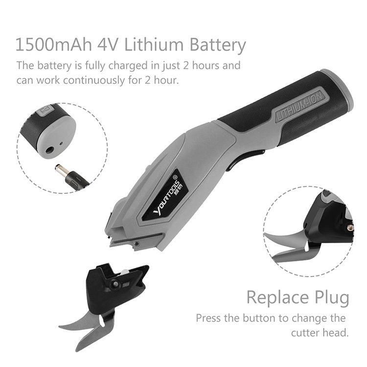 Yaote cross-border Y4005 electric scissors USB cloth leather trimming rechargeable electric scissors