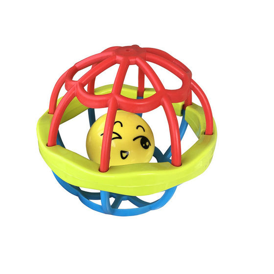 Baby's Hand-held Ball Rattle Fitness Soft Rubber Hand-held Rattle Fish String Tooth Gel Infant 0-1 Years Old Educational Toys Direct Selling