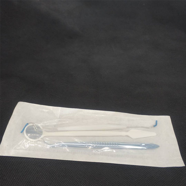 Factory Direct supply dental three-piece probe mouth mirror tweezers paper plastic bag packaging customer exclusive