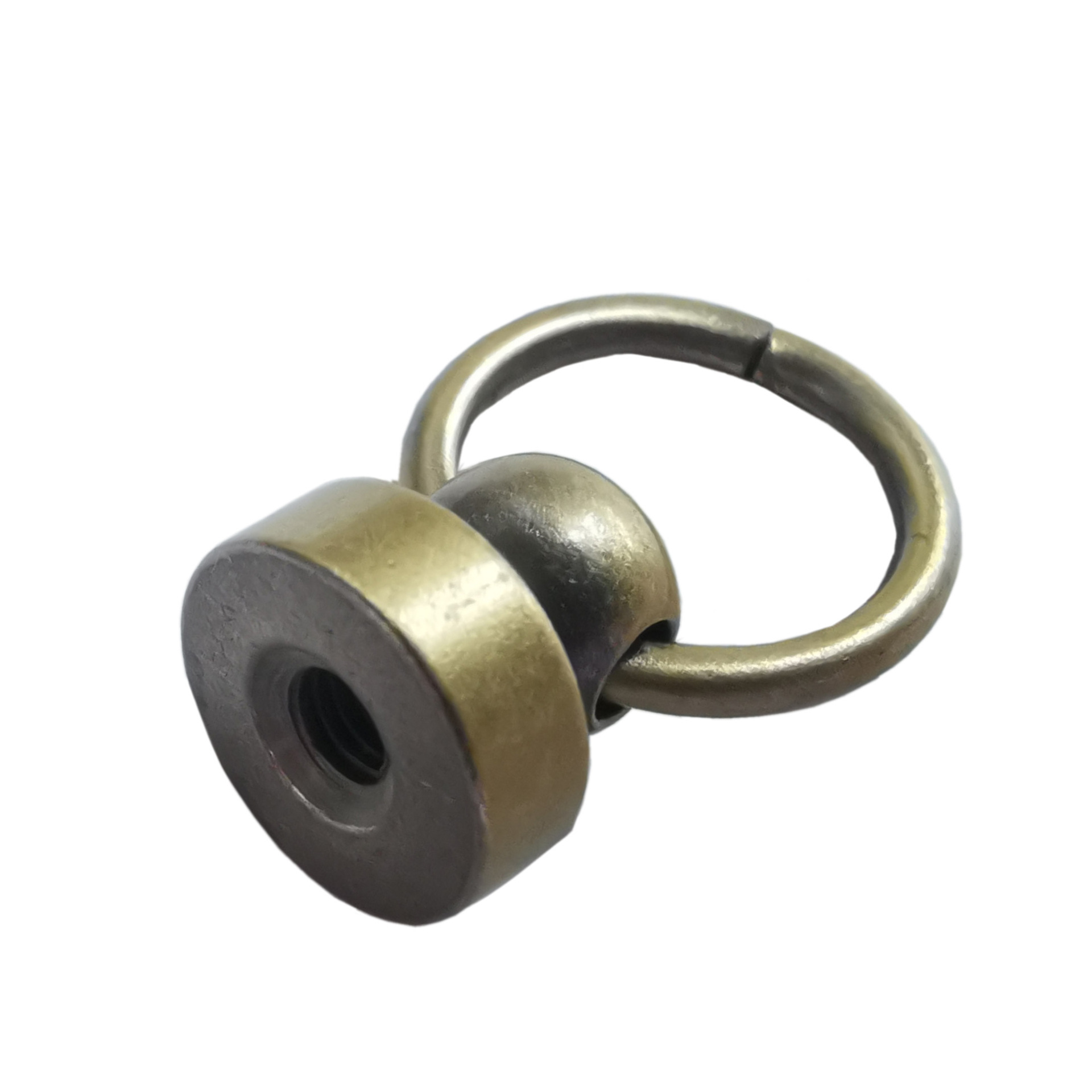Wholesale diy bag copper material with ring Heshang head mobile phone shell leather buckle with ring pull ring buckle nipple nail