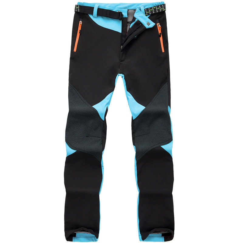 Cross-border Sports Outdoor Soft Shell Pants Charge Pants Women's Colorblock Climbing Pants Cold-proof Warm-proof Windproof Waterproof Riding Pants