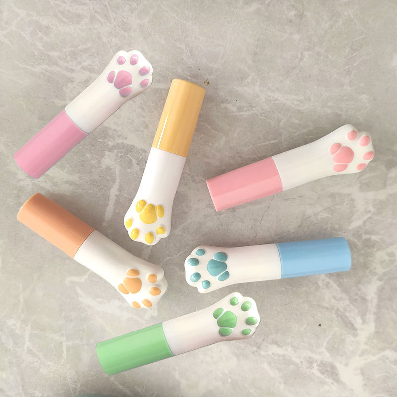 かわいいアニメ唇膏管4g diy自作高級潤唇膏管中空管材料猫爪多色中空管|undefined