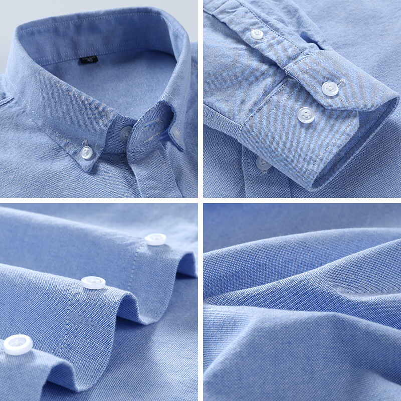 [38-46 large size Cotton] new men's long sleeve Oxford shirt young and middle-aged Ma Biao men's wholesale generation