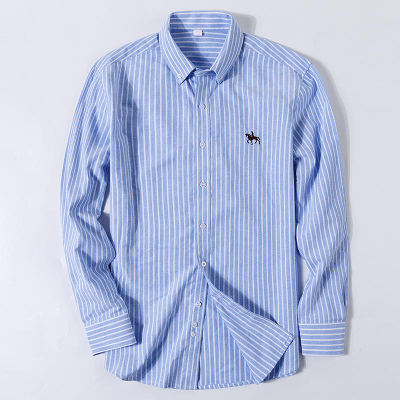[38-46 large size Cotton] new men's long sleeve Oxford shirt young and middle-aged Ma Biao men's wholesale generation