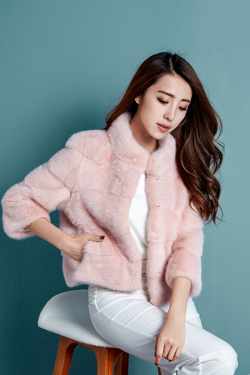 Amazon Imitation Fur Collar Coat 2020 Winter New Haining Fur Imitation Mink Fur Coat Women