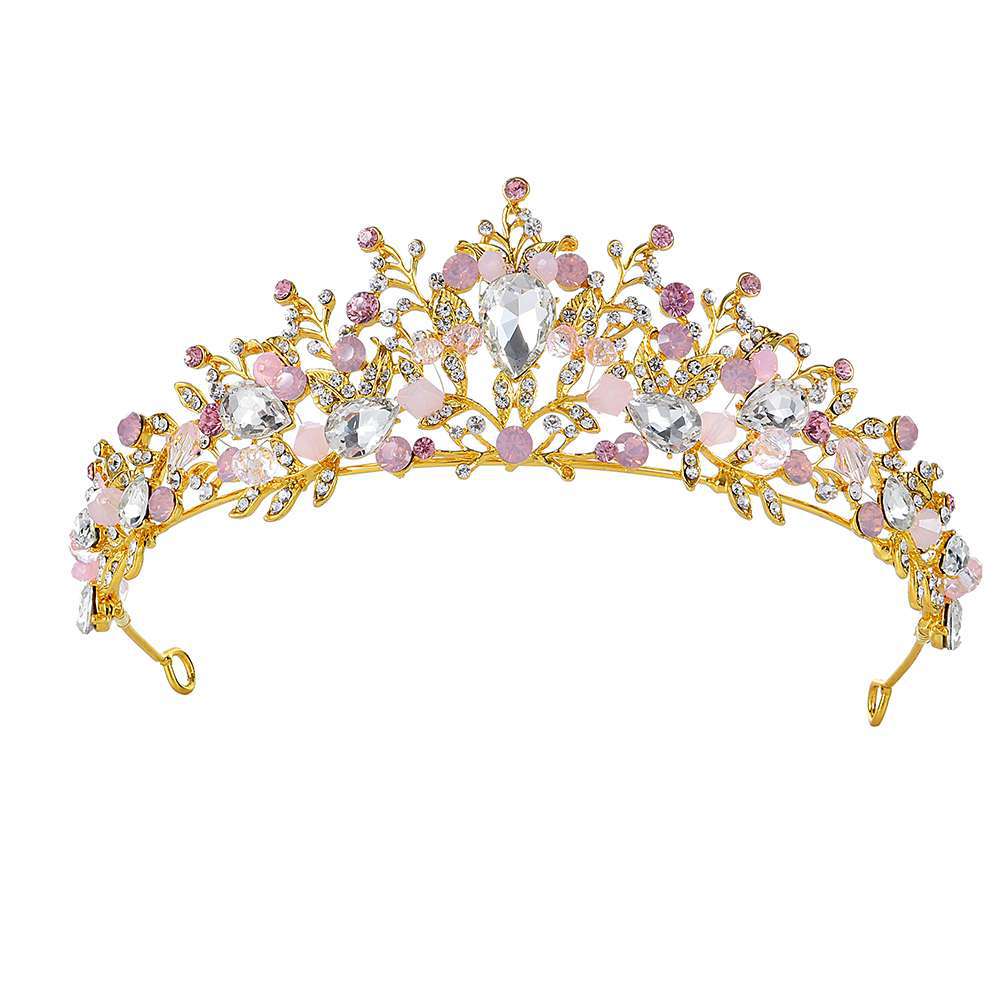 Bridal Wedding Cross Border Headwear Hairband Crown Baroque Set Film Studio Rhinestone String Crystal Handmade Crown Accessories
