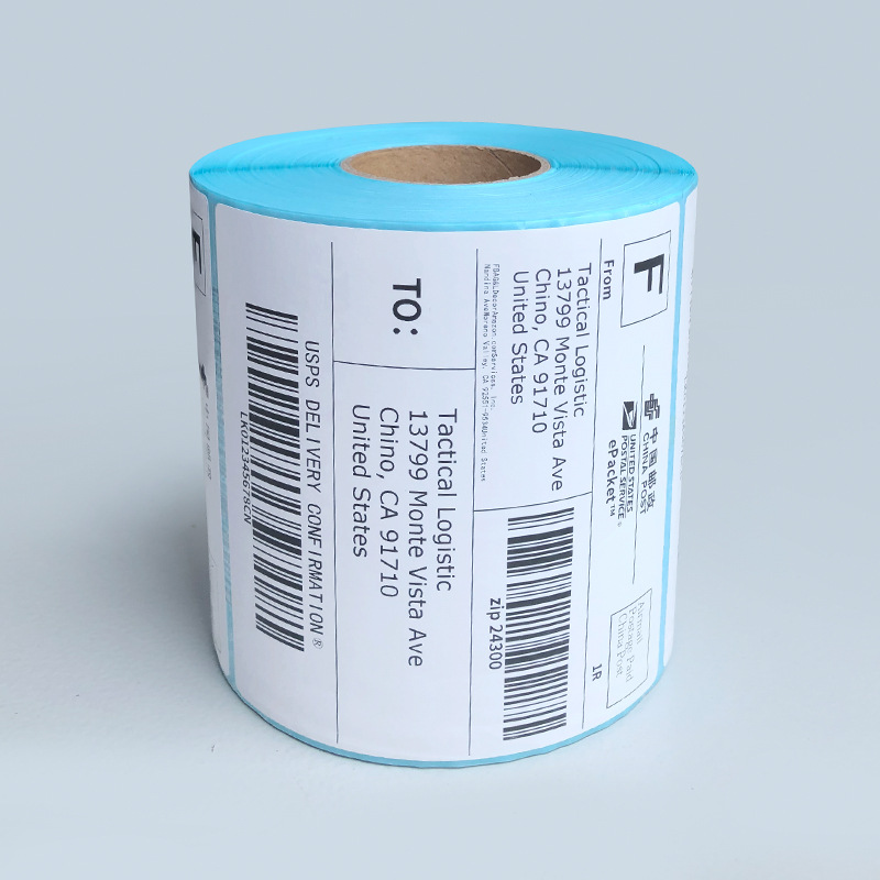 Three-proof thermal paper 100*100*500 postal e-mail label sticker adhesive thermal bar code printing paper