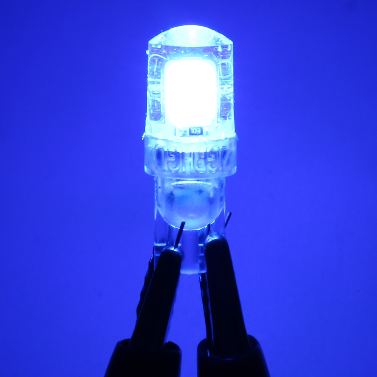 Car T10 width light COB transparent crystal integrated highlight silicone Crystal license plate light work light ice blue