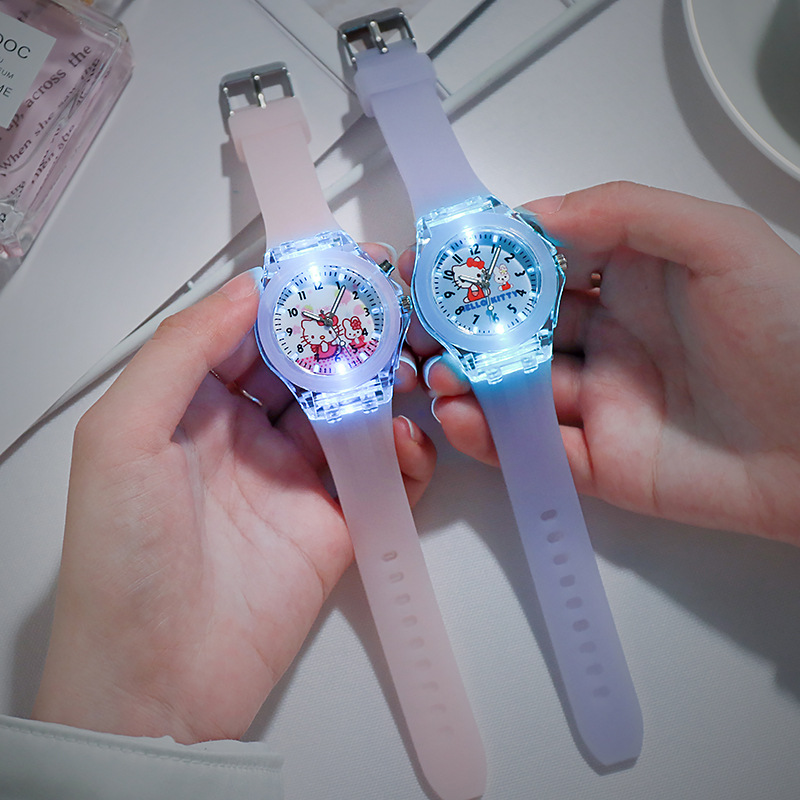 Primary and secondary school students' watches luminous children's electronic watches silicone cartoon watches wholesale new ice and snow princess