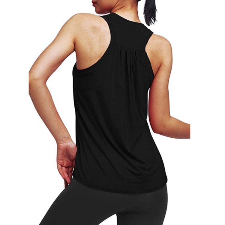 2020 Summer New Women's Yoga Sports Vest Women's Fitness Pleated Top Sports T-shirt