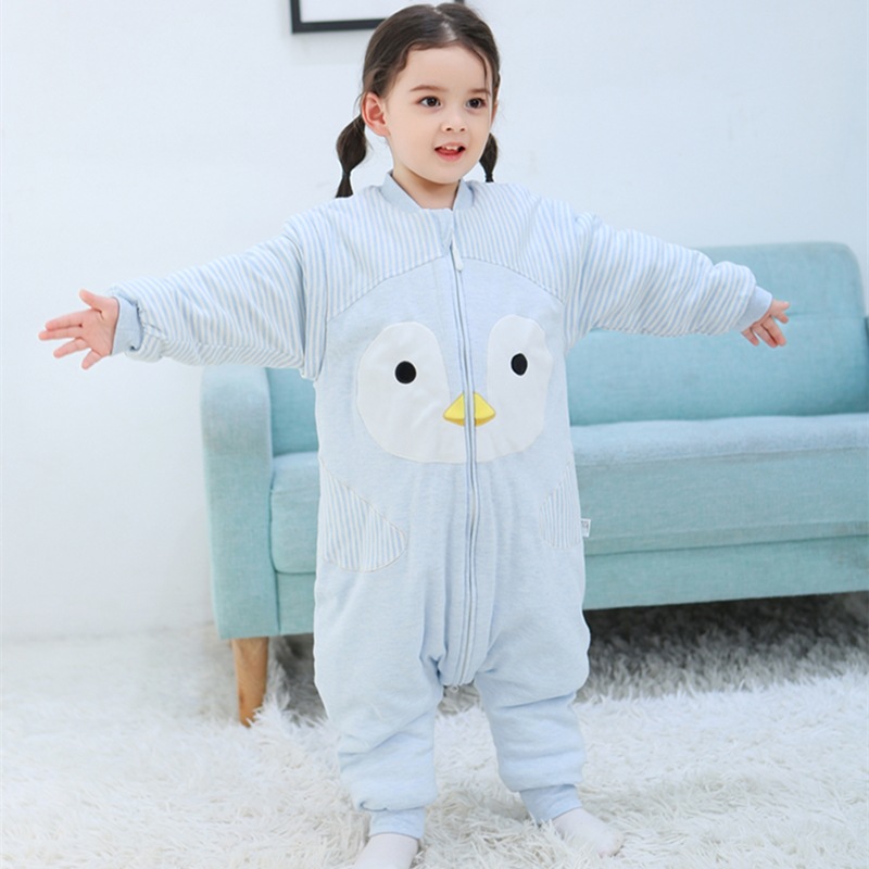 Baby Sleeping Bag Autumn and Winter Kick-proof Baby Thickened Sleeping Bag for Newborn Children Spring and Autumn Baby Leg-split Sleeping Bag
