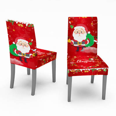 Christmas decoration digital printing universal all-inclusive elastic chair cover household dining table chair cover cross-border spot hair generation