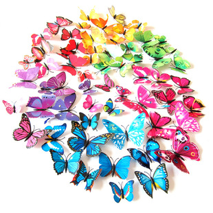 3D Simulation Butterfly Wall Stickers Fridge Stickers Home Shopping Mall Background Decoration Craft Decorations PVC Wall Stickers