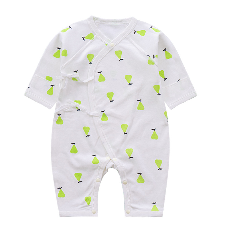 Premature Clothes Newborn Baby Spring Autumn and Winter Combed Cotton Tie-up Boneless Stitching Air-conditioning Clothing Climbing Clothing