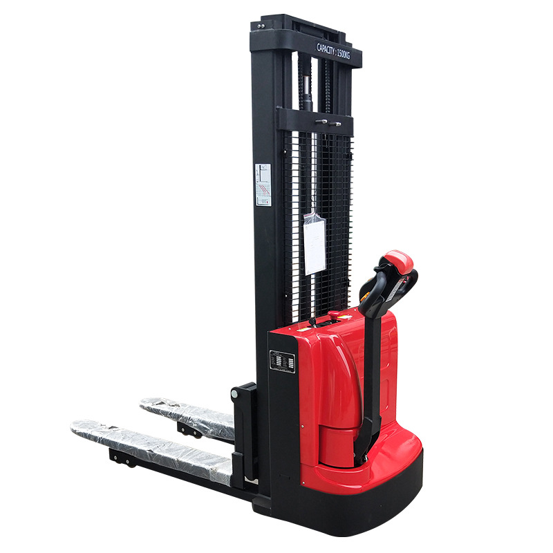 Electric Forklift 2 Tons Walking Automatic Stacker Hydraulic Lift Loading Truck Warehouse Handling 1.5 Tons of Earth Cattle