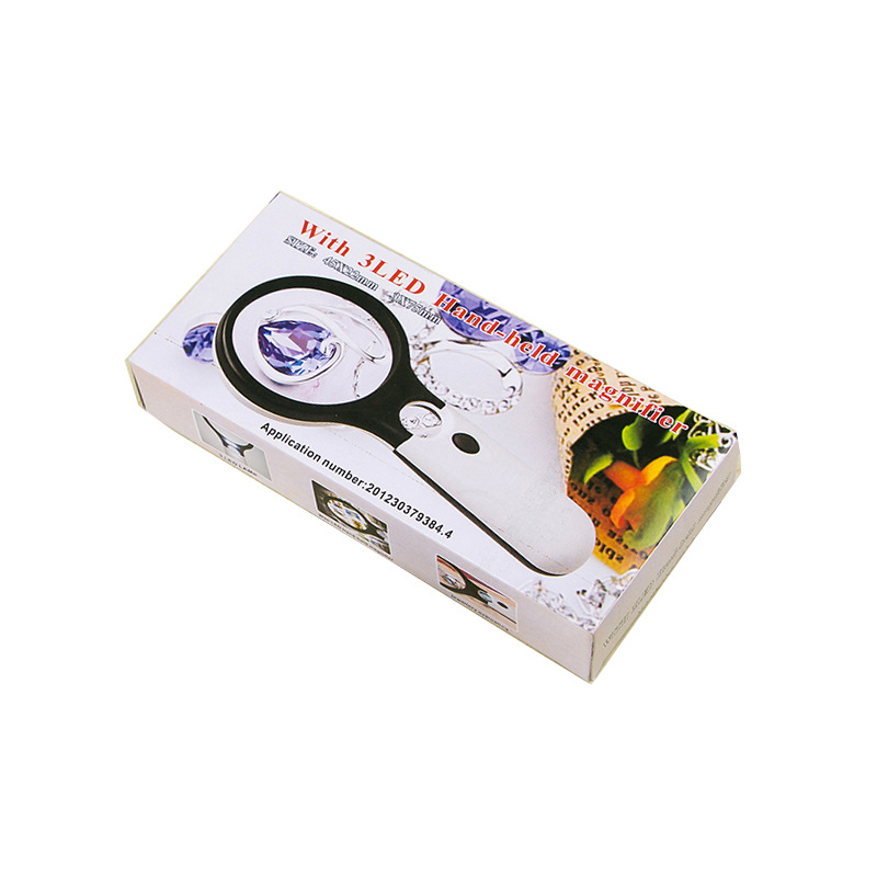 Factory Direct LED double lens handheld magnifying glass 6902AB with light