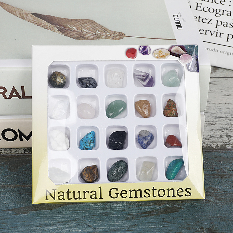Cross-border Hot Selling Natural Crystal Ore Specimens 20 Kinds of Mixed Gems Physical Geography Early Teaching Materials for Primary School Students