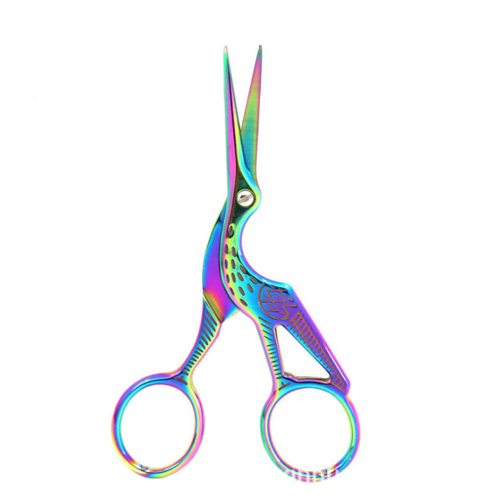 Spot stainless steel gold-plated crane shears retro dragon and phoenix shears yarn scissors tea cross stitch thread shears wholesale
