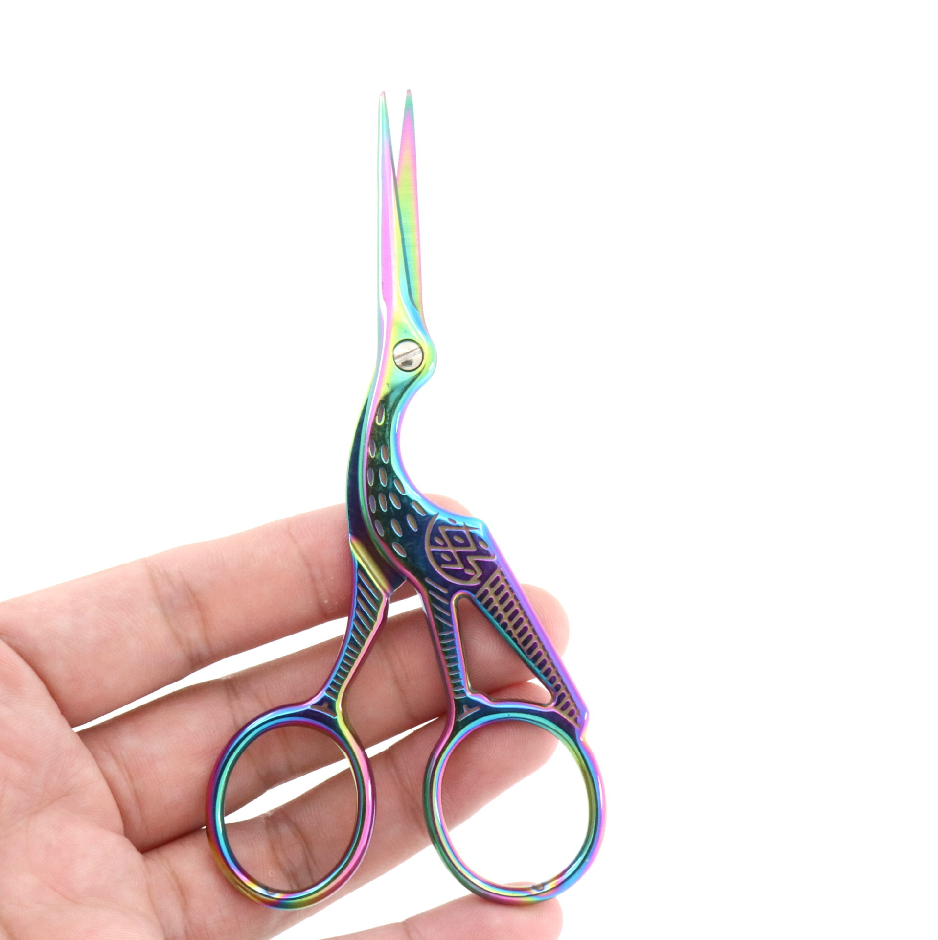 Spot stainless steel gold-plated crane shears retro dragon and phoenix shears yarn scissors tea cross stitch thread shears wholesale