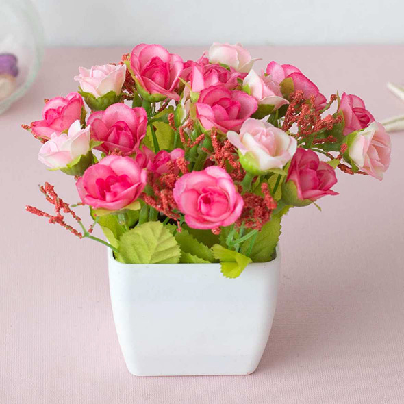 Artificial Flower Set Floor Living Room Mini Ornaments Interior Decoration Plastic Floral Dining Table Small Bonsai Flower Bonsai
