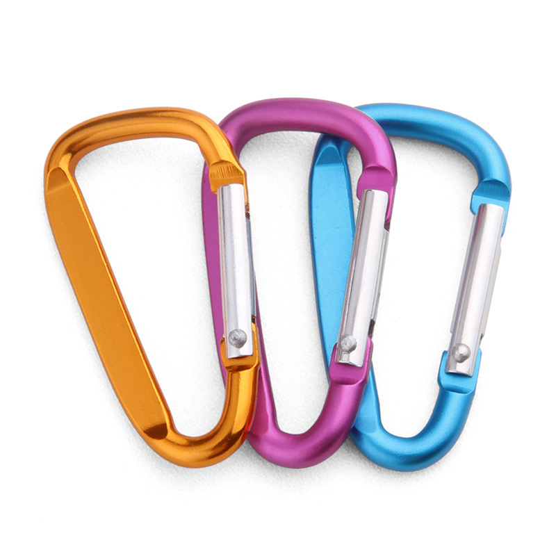 Factory supply high quality No.5 D-type flattened aluminum alloy mountaineering buckle outdoor buckle fast hanging key chain