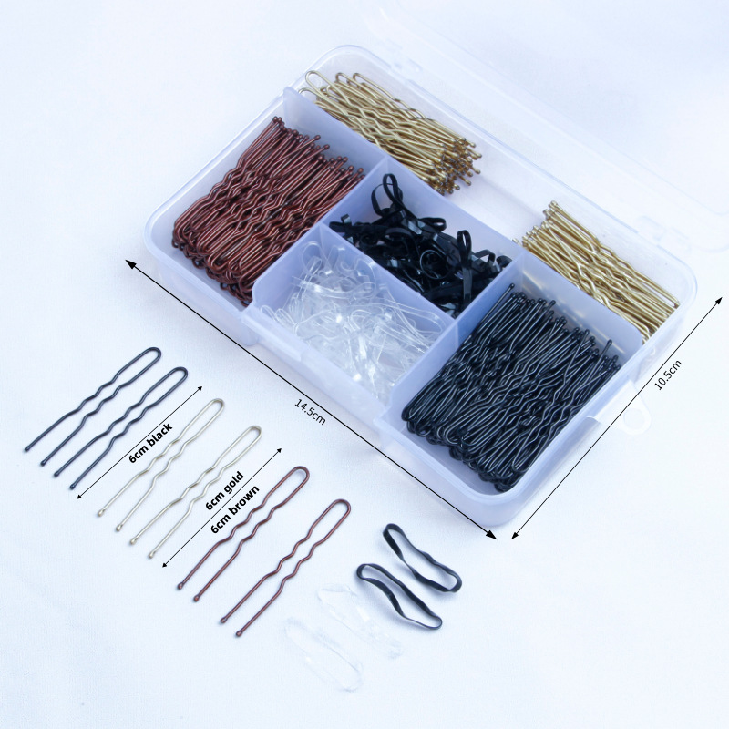 Nouvelle combinaison d'épingles à cheveux en boîte, ensemble de clips noirs en forme de U, ensemble d'épingles à cheveux, boîte entière, coiffure, vente en gros_voghion.com