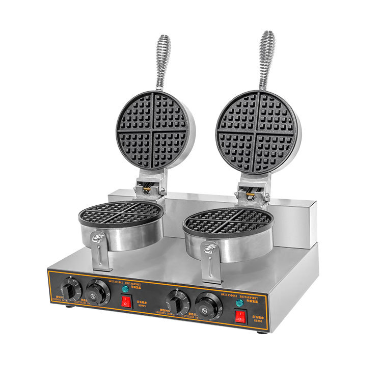 Waffle Machine Commercial Electric Heating Double Head Waffle Oven Double Side Heating Crepe Maker Plaid Muffin Maker Cracker Maker