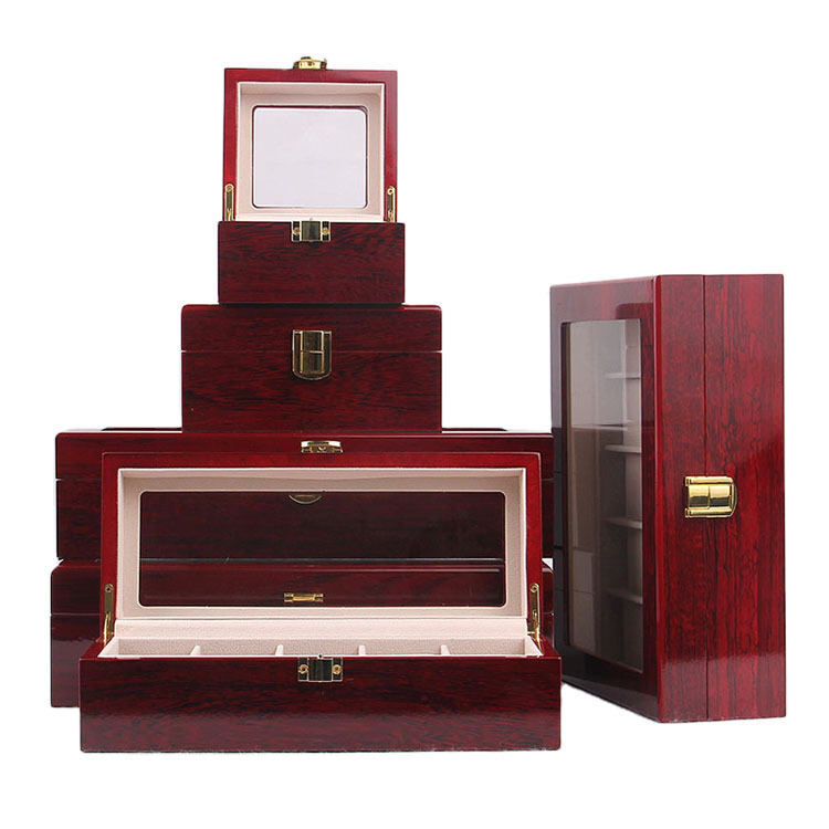 Spot wholesale paint wooden watch storage box piano paint watch jewelry box wooden jewelry packaging box