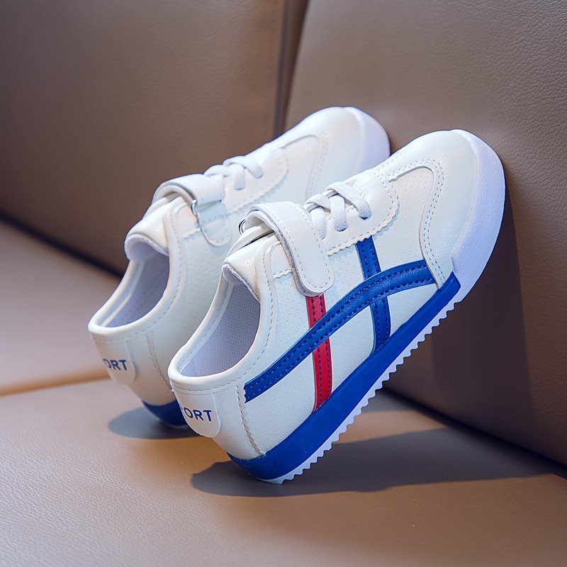 2025 Spring and Autumn Children's New Color-matching Shoes Boys sneaker Casual White Shoes Baby Soft Sole Non-slip Board Shoes