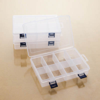 Large 8-compartment Transparent Detachable Double Buckle Storage Hardware Tools Jewelry Parts Rubber Band Accessories Cosmetic Storage Box