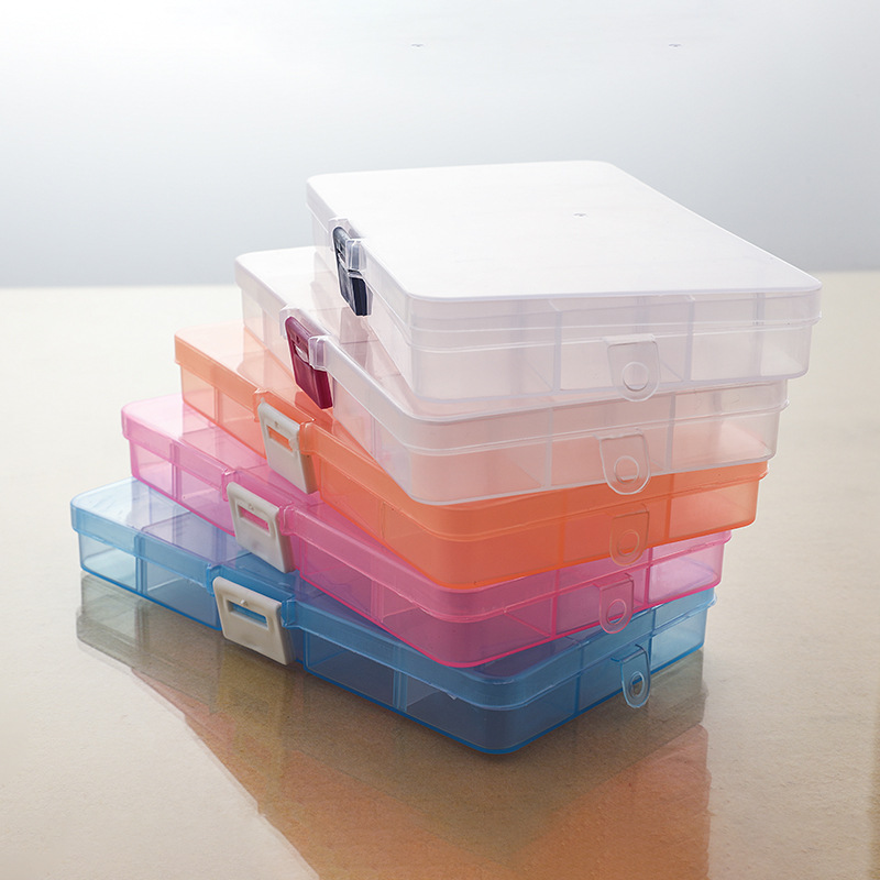 Small 15-grid Transparent Plastic Removable Jewelry Storage and Classification Medicine Box Cosmetic Needle and Line Fishing Gear Supplies Storage Box