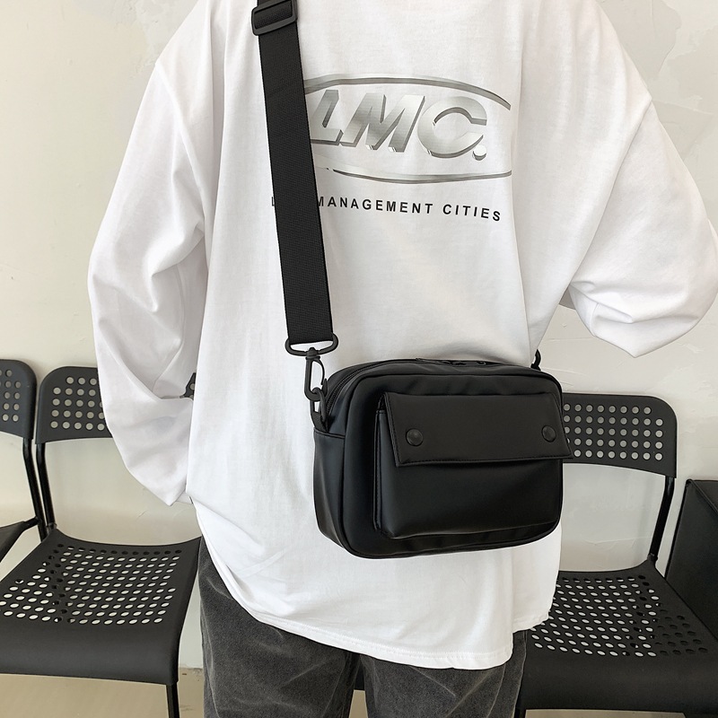 Men's pu Shoulder Bag Trendy Brand Men's Crossbody Bag Postman Men's Bag Cross-border Backpack Fashion Bag ins Mobile Phone Bag